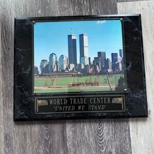 World Trade Center Picture Framed Photograph engraved plaque